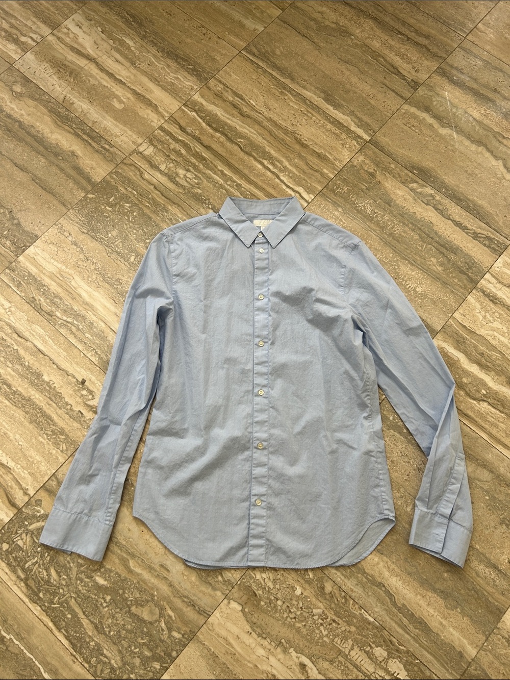COS Light Blue Men's Dress Shirt - Pinpoint Oxford size small